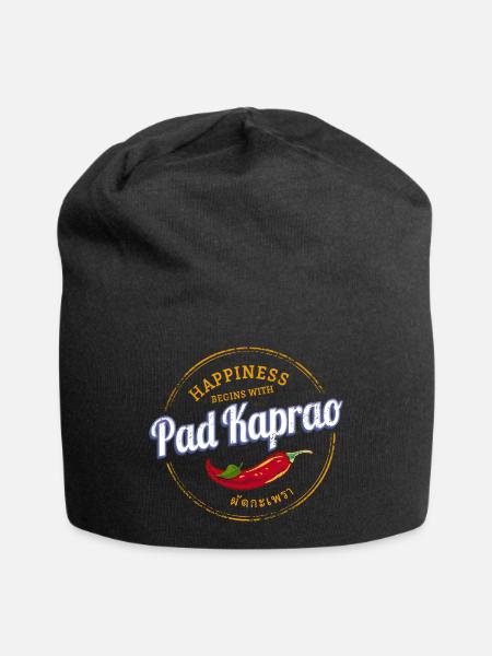 Pad Kaprao Chili Retro Streetfood Vintage Thailand - Jersey-Beanie - Schwarz
