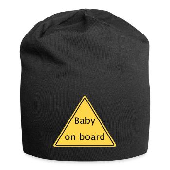 Baby on board - Jersey-Beanie - Schwarz - Vorne