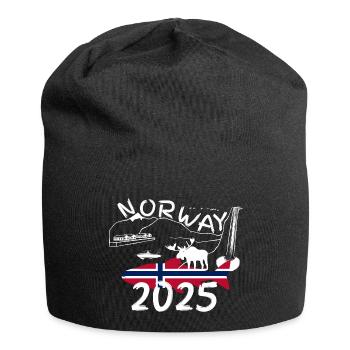 Norvège 2025 Saumon avec montagnes et pêche à l’orignal - Bonnet en jersey - noir - Devant