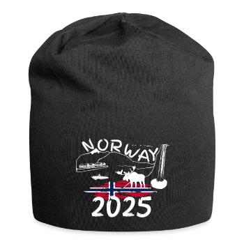 Norvège 2025 Maquereau avec montagnes et pêche à l’orignal - Bonnet en jersey - noir - Devant