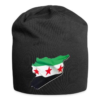 Syria Flag in Syria Map 2 - Jersey Beanie - black - Front