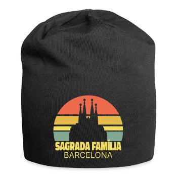 Sagrada Família Barcelone Coucher de soleil Silhouette - Bonnet en jersey - noir - Devant