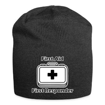 Medizinische Geräte - "Erste Hilfe, Ersthelfer" - Jersey-Beanie - Anthrazit - Vorne