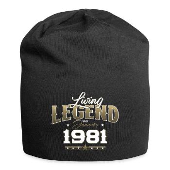 44e anniversaire Légendaire depuis janvier Né en 1981 - Bonnet en jersey - noir - Devant