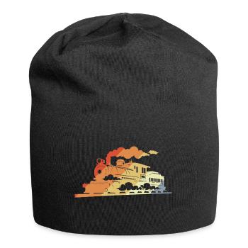 Dampflokomotive Retro Stil - Jersey-Beanie - Schwarz - Vorne