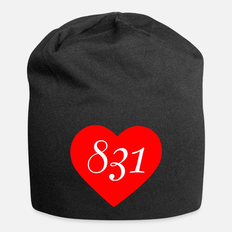831 Herz1 - Jersey-Beanie - Schwarz