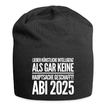 Abi Geschenk - Jersey-Beanie - Schwarz - Vorne