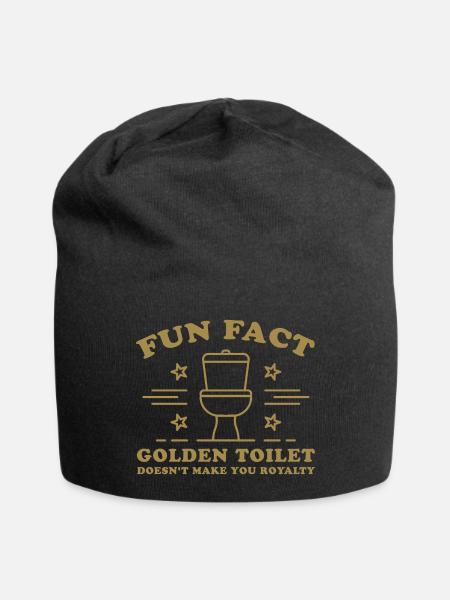 Fun Fact – Goldene Toilette macht dich nicht zum König - Jersey-Beanie - Schwarz