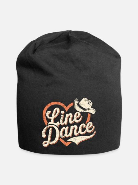 Herz und Cowboy Hut Design Linedance - Jersey-Beanie - Schwarz