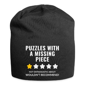 Puzzle Quote Design - Jersey Beanie - black - Front