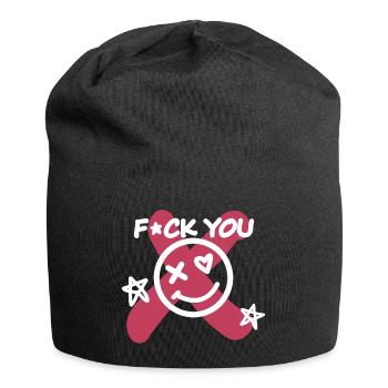 Fick dich! - Jersey-Beanie - Schwarz - Vorne