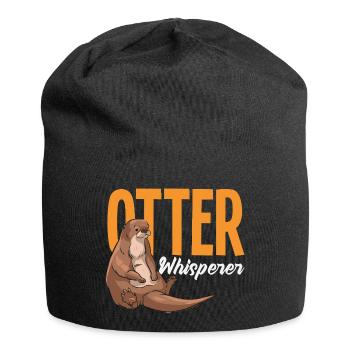 Otter Whisperer Sea Otter Cartoon - Jersey Beanie - black - Front