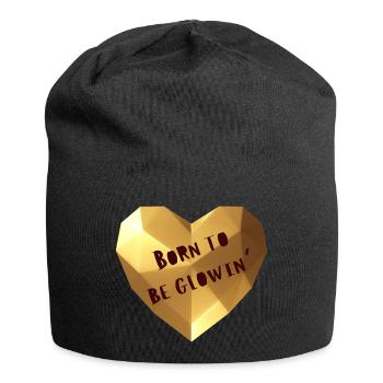 Geboren, um zu leuchten - Jersey-Beanie - Schwarz - Vorne