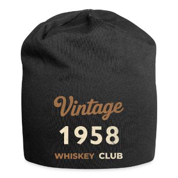 Millésime 1958 – Whiskey Club Rétro Année de naissance - Bonnet en jersey - noir - Devant