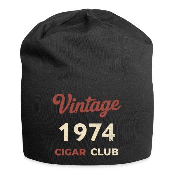 Vintage 1974 Cigar Club Retro Geburtsjahr Geschenk - Jersey-Beanie - Schwarz - Vorne