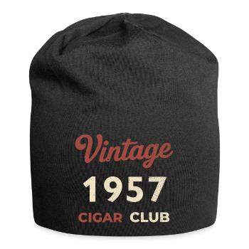Vintage 1957 Cigar Club Rétro Naissance Année Cadeau - Bonnet en jersey - noir - Devant