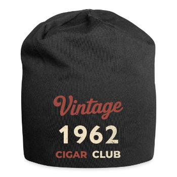 Vintage 1962 Cigar Club Retro Birth Year Gift - Jersey Beanie - black - Front