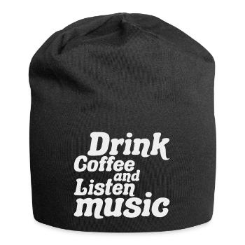 Boire Du Café Et écouter De La Musique - Bonnet en jersey - noir - Devant