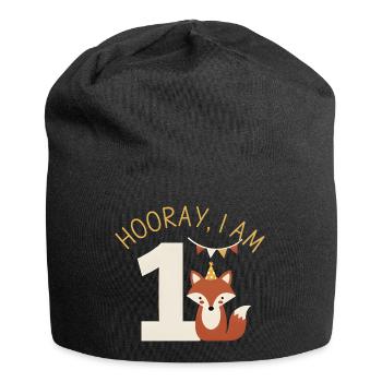 Hourra, j’ai 1 anniversaire de Sweet Fox - Bonnet en jersey - noir - Devant