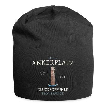 My anchorage Travemünde lighthouse, drawing - Jersey Beanie - black - Front
