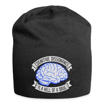 Cognitive Dissonance Is A Hell Of A Drug Spruch - Jersey-Beanie - Schwarz - Vorne
