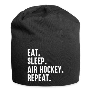 Eat, Sleep Air Hockey Repeat - Jersey-Beanie - Schwarz - Vorne