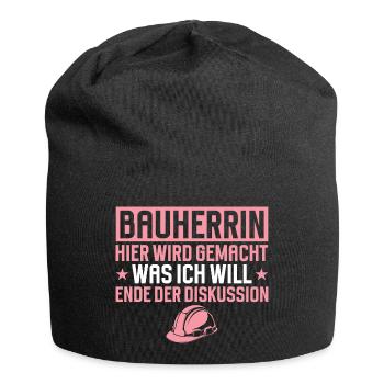 Builder Funny Gift House Building Construction Site - Jersey Beanie - black - Front