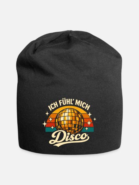 Disco Retro Party 70er Geschenk - Jersey-Beanie - Schwarz
