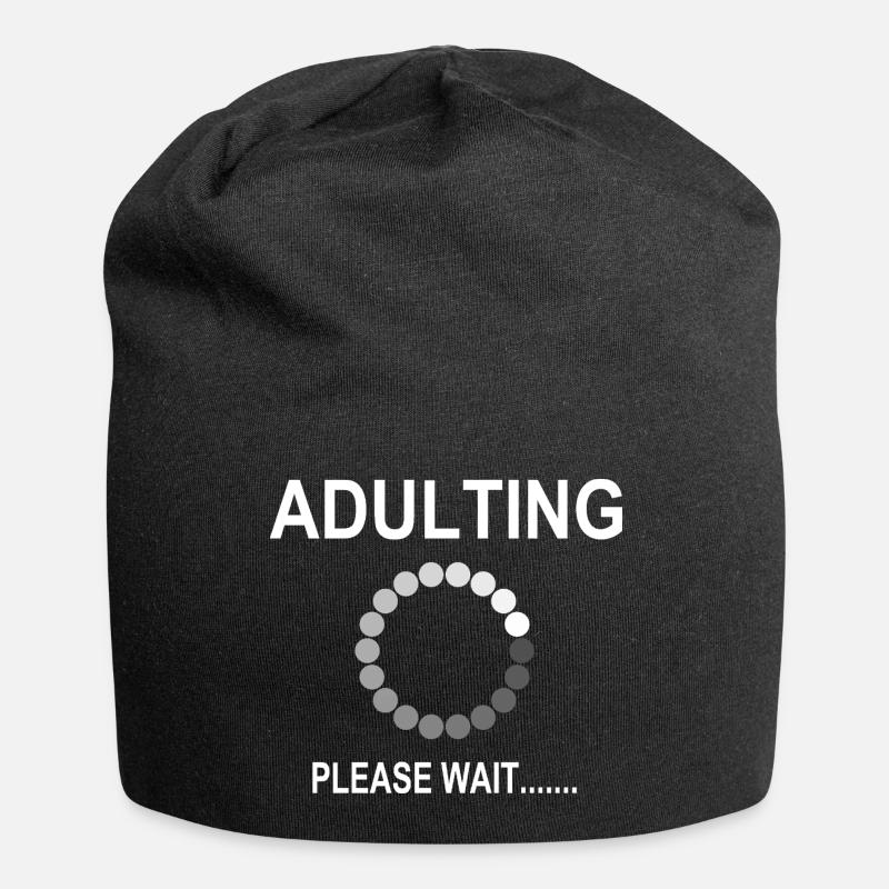 18th Birthday Adulting Loading Please Wait  - Jersey Beanie - black