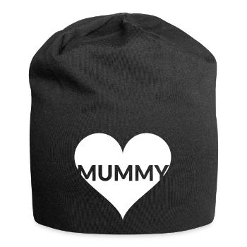 Herz MUMMY Mutti Shirt - Jersey-Beanie - Schwarz - Vorne