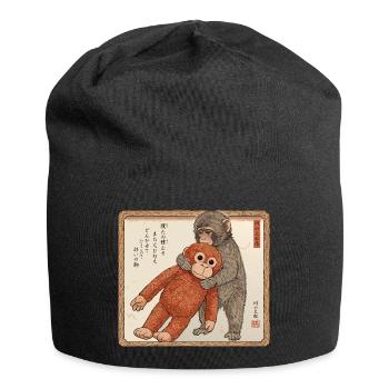 Ukiyo-e Baby Monkey Punch - Jersey-Beanie - Schwarz - Vorne