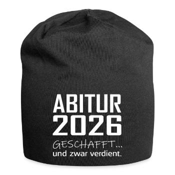 ABI 2026 Spruch - Jersey-Beanie - Schwarz - Vorne
