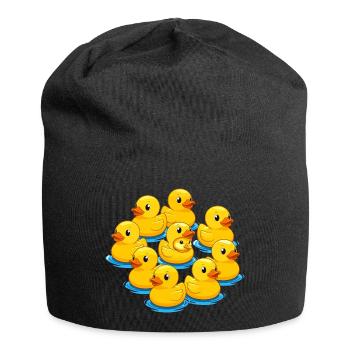 Rudel Gummienten am Wasser - Jersey-Beanie - Schwarz - Vorne