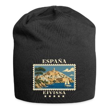 Spanien Eivissa Vintage Reisemarke - Jersey-Beanie - Schwarz - Vorne
