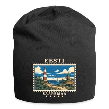 Estland Saaremaa Vintage Reisemarke - Jersey-Beanie - Schwarz - Vorne