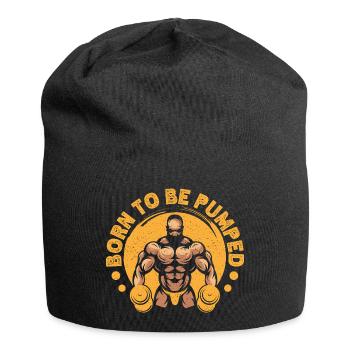 Fitness Motivation Bodybuilder Born To Be Pumpeded - Jersey Beanie - black - Front