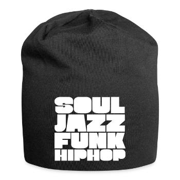 Soul Jazz Funk HipHop Typeface - Jersey Beanie - black - Front