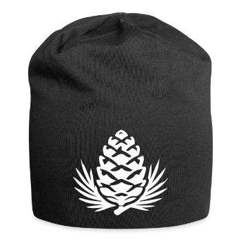 Tannenzapfen Zweig Symbol - Jersey-Beanie - Schwarz - Vorne