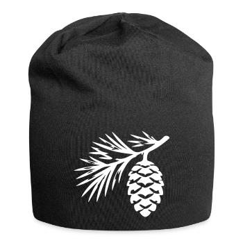 Tannenzapfen Zweig - Jersey-Beanie - Schwarz - Vorne