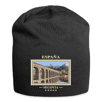 Spanien Segovia Vintage Reisemarke - Jersey-Beanie - Schwarz - Vorne