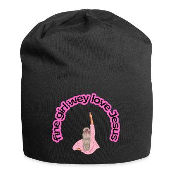 feines Mädchen, wir lieben Jesus - Jersey-Beanie - Schwarz - Vorne