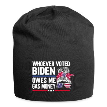 Wer Biden gewählt hat, schuldet mir Benzingeld - Jersey-Beanie - Schwarz - Vorne