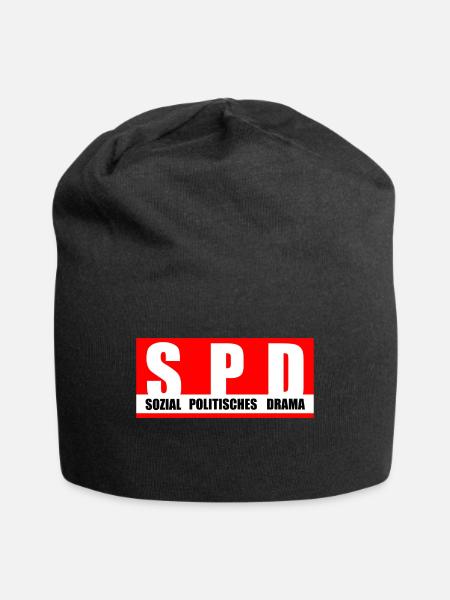 SPD - Jersey-Beanie - Schwarz