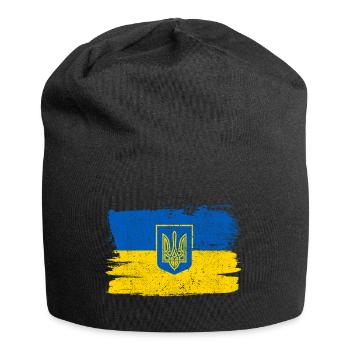 Ucraina Bandiera Ukraine Flagge Frieden Vintage - Jersey-Beanie - Schwarz - Vorne