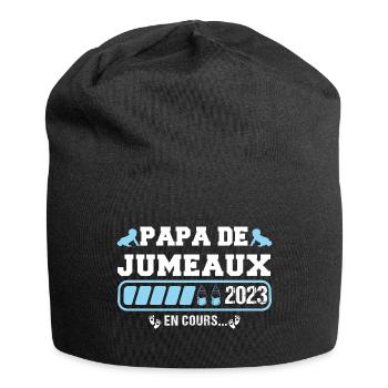 Papa de jumeaux 2023 annonce naissance cadeau père - Bonnet en jersey - noir - Devant