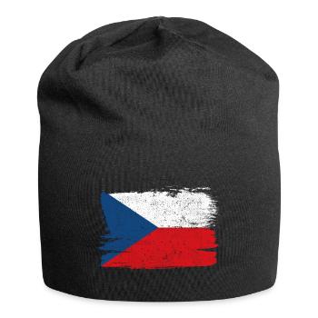 République tchèque Tchéquie drapeau drapeau paix Vintage - Bonnet en jersey - noir - Devant