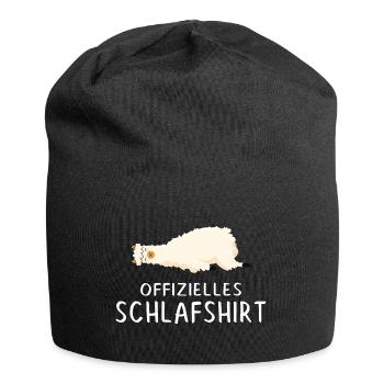 Offizielles Schlafshirt Lama Pyjama Schlafen - Jersey-Beanie - Schwarz - Vorne