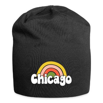Hippie des années 70 à Chicago - Bonnet en jersey - noir - Devant