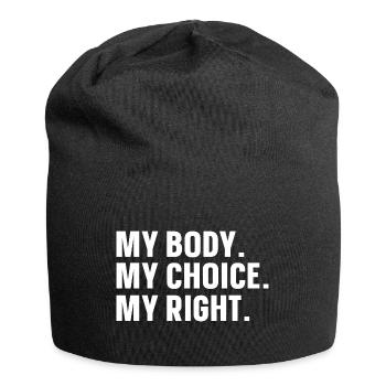 Mein Körper Meine Entscheidung - Jersey-Beanie - Schwarz - Vorne