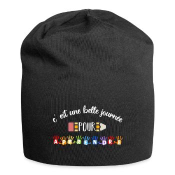Une belle journée pour apprendre cadeau maîtresse - Bonnet en jersey - noir - Devant